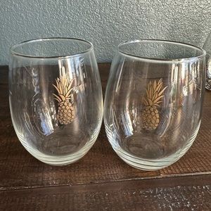Pineapple Stemless Wine Glasses-set of 2